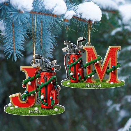 Weihnachtsgeschenk, Dekoration für Golfliebhaber - Personalisiertes Golfornament